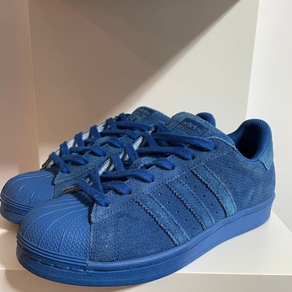 SOLD - adidas Men's Originals Superstar Blue Suedes - Picture 2 of 5
